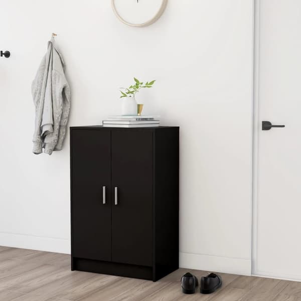 The Living Store skoskab 60x35x92 cm spånplade sort -  Skoopbevaring