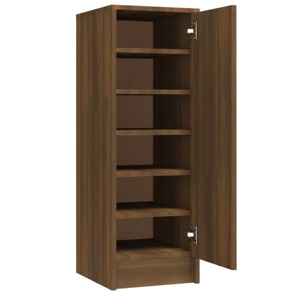 The Living Store Skoställ brun ek 32x35x92 cm konstruerat trä -  Skoställ & skohyllor