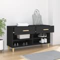 Miniatyrbillede 4 af 11: The Living Store skoreol 102x35x55 cm konstrueret træ sort -  Skoopbevaring