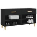 Miniatyrbillede 5 af 11: The Living Store skoreol 102x35x55 cm konstrueret træ sort -  Skoopbevaring