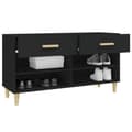 Miniatyrbillede 6 af 11: The Living Store skoreol 102x35x55 cm konstrueret træ sort -  Skoopbevaring