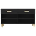 Miniatyrbillede 7 af 11: The Living Store skoreol 102x35x55 cm konstrueret træ sort -  Skoopbevaring