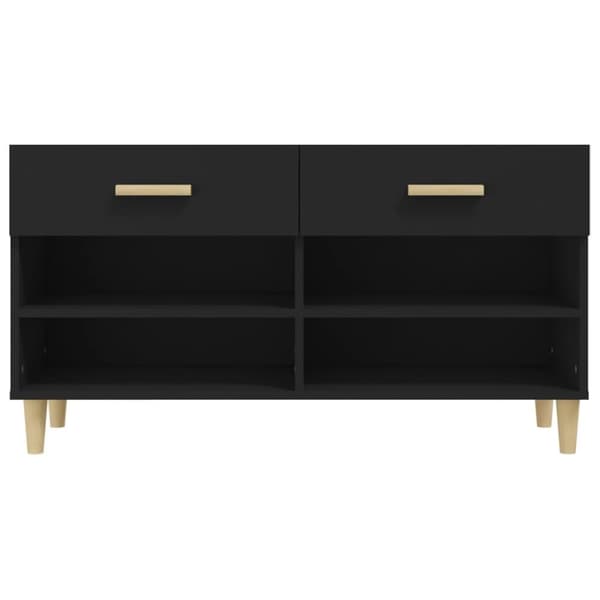The Living Store skoreol 102x35x55 cm konstrueret træ sort -  Skoopbevaring