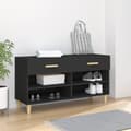 Miniatyrbillede 2 af 11: The Living Store skoreol 102x35x55 cm konstrueret træ sort -  Skoopbevaring