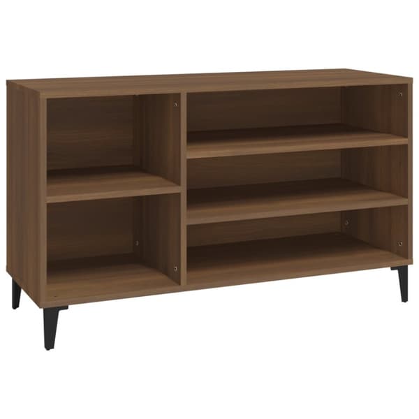 The Living Store skoskab 102x36x60 cm konstrueret træ brun egetræ -  Skoopbevaring