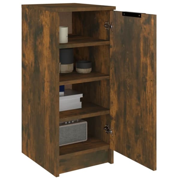 The Living Store skoreol 30x35x70 cm konstrueret træ røget egetræ -  Skoopbevaring