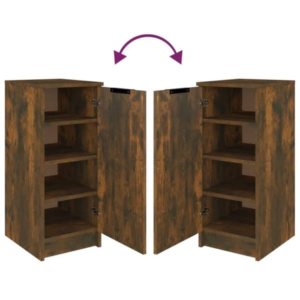The Living Store skoreol 30x35x70 cm konstrueret træ røget egetræ -  Skoopbevaring