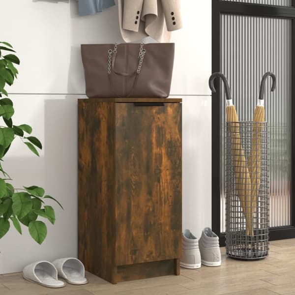 The Living Store skoreol 30x35x70 cm konstrueret træ røget egetræ -  Skoopbevaring
