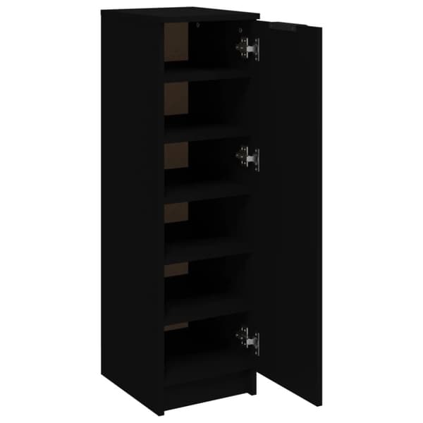The Living Store skoskab 30x35x100 cm konstrueret træ sort -  Skoopbevaring