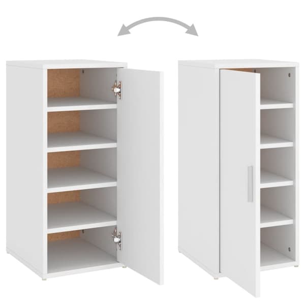 The Living Store skoskab 32x35x70 cm spånplade hvid -  Skoopbevaring
