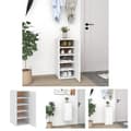 Miniatyrbillede 1 af 11: The Living Store skoskab 32x35x70 cm spånplade hvid -  Skoopbevaring