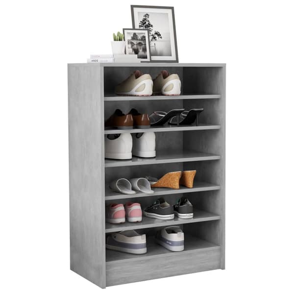 The Living Store skoskab 60x35x92 cm spånplade betongrå -  Skoopbevaring