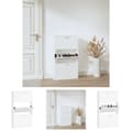 Miniatyrbillede 1 af 11: The Living Store skoskab 59x17x108 cm konstrueret træ hvid -  Skoopbevaring