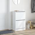 Miniatyrbillede 4 af 11: The Living Store skoreol 60x34x96,5 cm konstrueret træ hvid -  Skoopbevaring