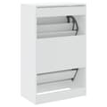 Miniatyrbillede 8 af 11: The Living Store skoreol 60x34x96,5 cm konstrueret træ hvid -  Skoopbevaring