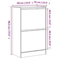 Miniatyrbillede 10 af 11: The Living Store skoreol 60x34x96,5 cm konstrueret træ hvid -  Skoopbevaring