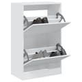 Miniatyrbillede 2 af 11: The Living Store skoreol 60x34x96,5 cm konstrueret træ hvid -  Skoopbevaring