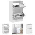 Miniatyrbillede 1 af 11: The Living Store skoreol 60x34x96,5 cm konstrueret træ hvid -  Skoopbevaring