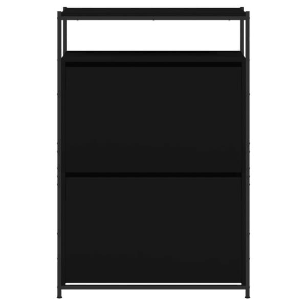 The Living Store Skohylla svart 75x34x112 cm konstruerat trä -  Skoställ & skohyllor