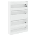 Miniatyrbillede 8 af 11: The Living Store skoreol 80x21x125,5 cm konstrueret træ hvid -  Skoopbevaring
