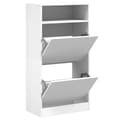 Miniatyrbillede 3 af 11: The Living Store skoreol 60x34x116 cm konstrueret træ hvid -  Skoopbevaring