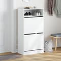 Miniatyrbillede 4 af 11: The Living Store skoreol 60x34x116 cm konstrueret træ hvid -  Skoopbevaring