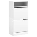 Miniatyrbillede 5 af 11: The Living Store skoreol 60x34x116 cm konstrueret træ hvid -  Skoopbevaring