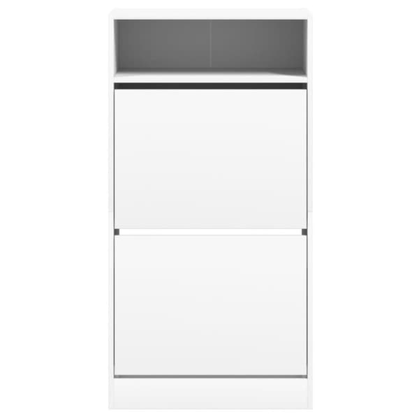 The Living Store skoreol 60x34x116 cm konstrueret træ hvid -  Skoopbevaring