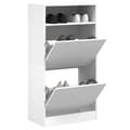 Miniatyrbillede 2 af 11: The Living Store skoreol 60x34x116 cm konstrueret træ hvid -  Skoopbevaring