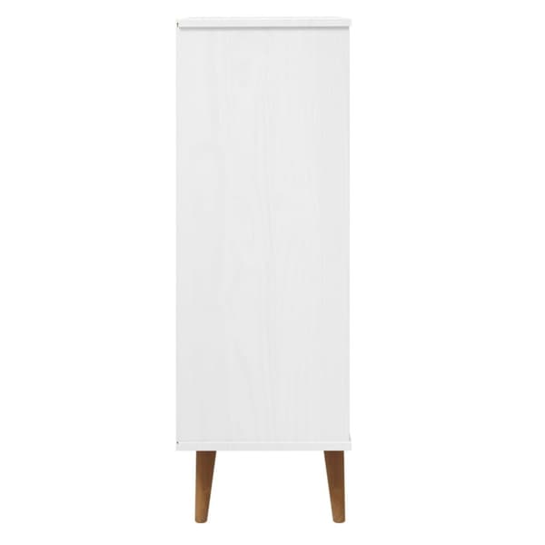 The Living Store Skoskåp MOLDE vit 59,5x35x103 cm massiv furu -  Skoställ & skohyllor