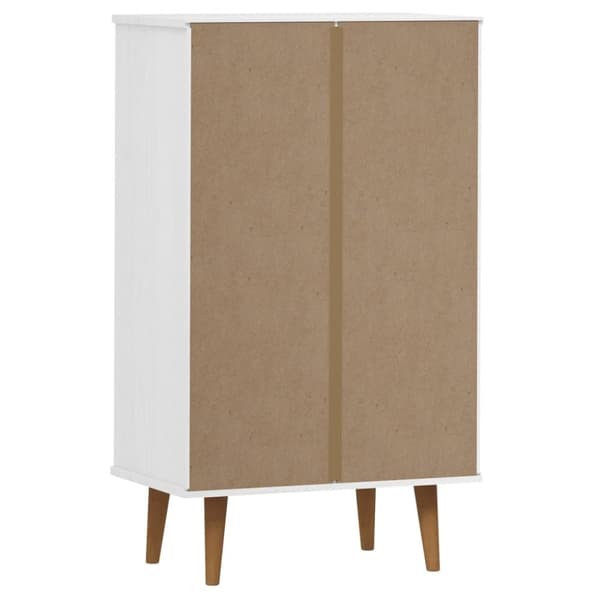 The Living Store Skoskåp MOLDE vit 59,5x35x103 cm massiv furu -  Skoställ & skohyllor