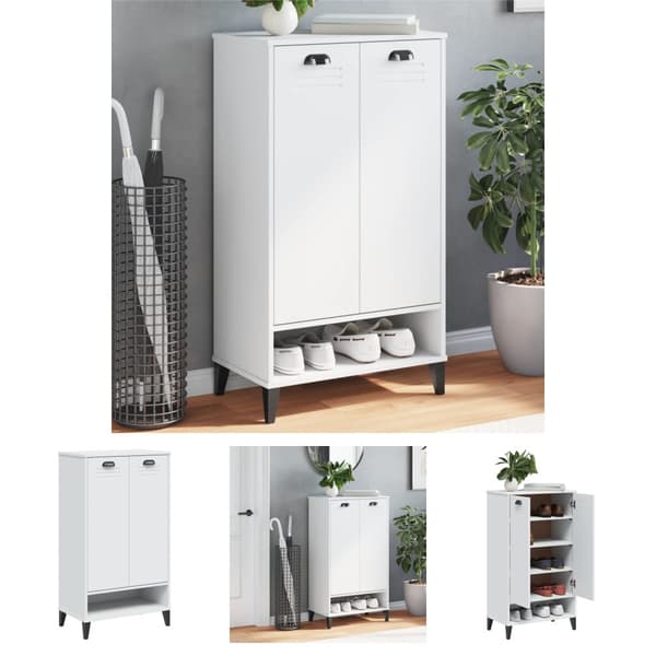 The Living Store skoskab VIKEN konstrueret træ hvid -  Skoopbevaring