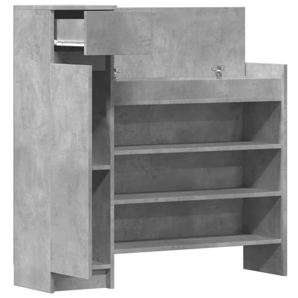The Living Store skoreol 100,5x28x100 cm konstrueret træ betongrå -  Skoopbevaring