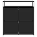 Pikkukuva 7 / 11: The Living Store Kenkäkaappi 4 kääntölaatikolla musta 100x34x112 cm -  Kenkähyllyt & -telineet