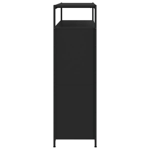 The Living Store Kenkäkaappi 4 kääntölaatikolla musta 100x34x112 cm -  Kenkähyllyt & -telineet