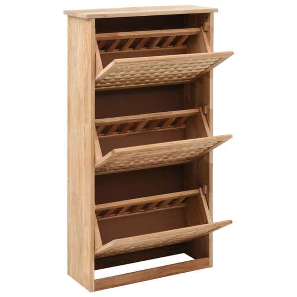 Skoopbevaring - Living skoskab 55x20x104 cm massivt valnøddetræ