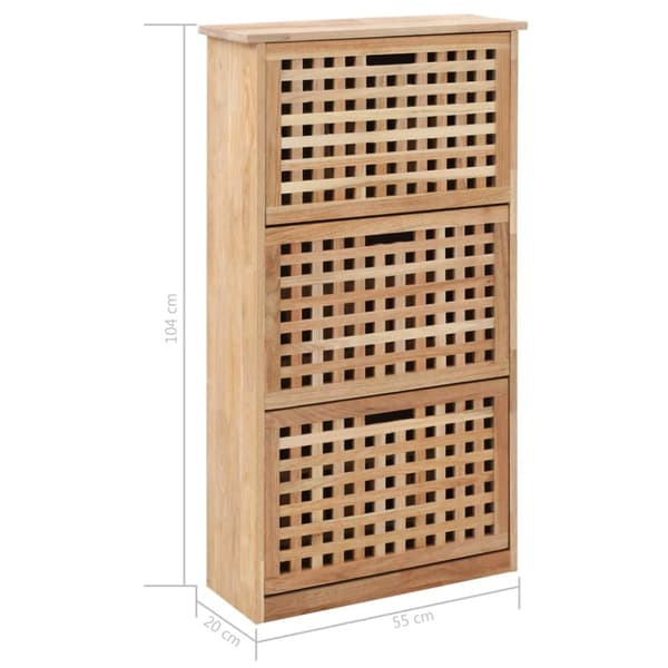 Skoopbevaring - Living skoskab 55x20x104 cm massivt valnøddetræ