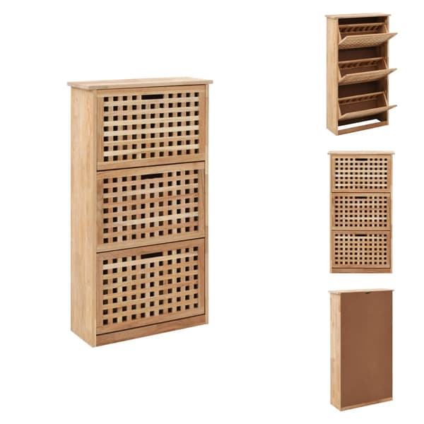 Skoopbevaring - Living skoskab 55x20x104 cm massivt valnøddetræ