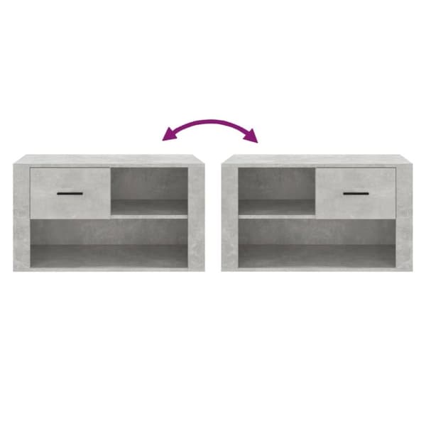 Kenkähyllyt & -telineet - Living Kenkäkaappi betoninharmaa 80x35x45 cm tekninen puu