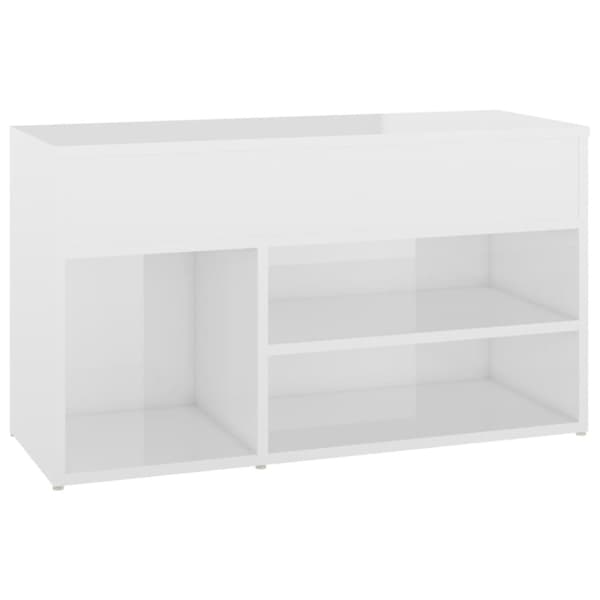 Skoopbevaring - Living skoreol 80x30x45 cm spånplade hvid højglans