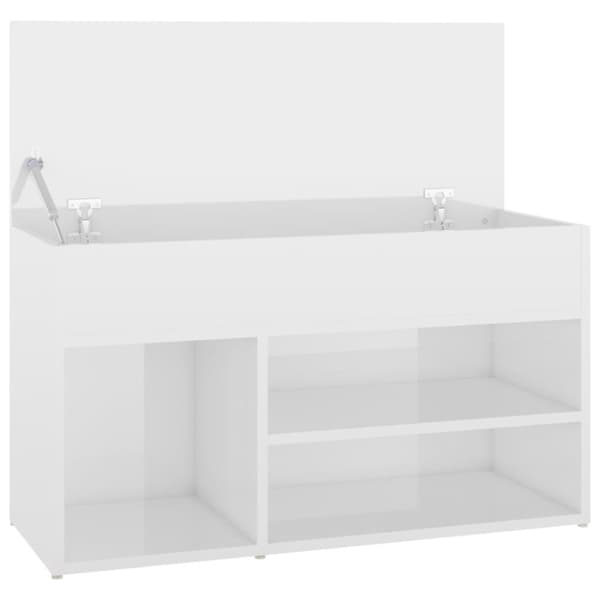 Skoopbevaring - Living skoreol 80x30x45 cm spånplade hvid højglans