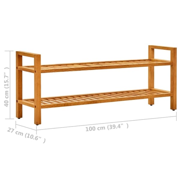 Kenkähyllyt & -telineet - Living Kenkäteline 2 hyllyä 100x27x40 cm täystammi