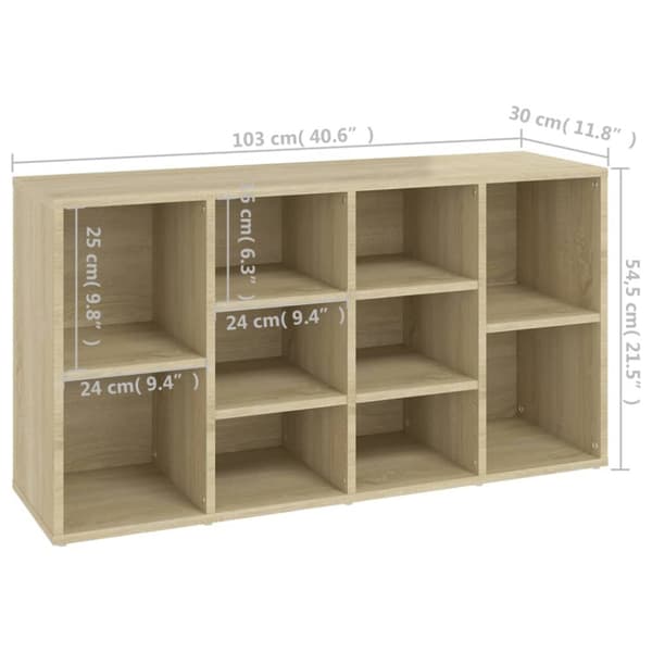 Skoopbevaring - Living skobænk 103x30x54,5 cm konstrueret træ sonoma-eg