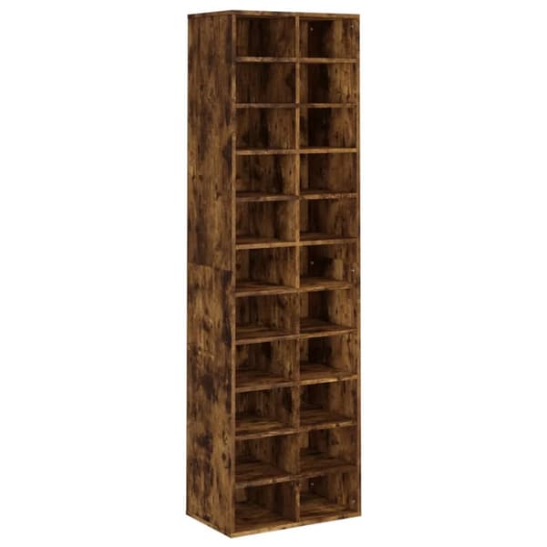 Skoopbevaring - Living skoreol 54x34x183 cm konstrueret træ røget egetræ