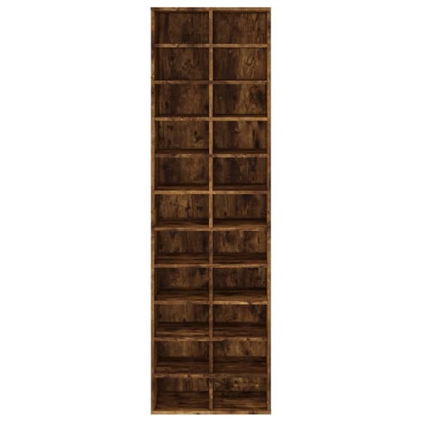 Skoopbevaring - Living skoreol 54x34x183 cm konstrueret træ røget egetræ