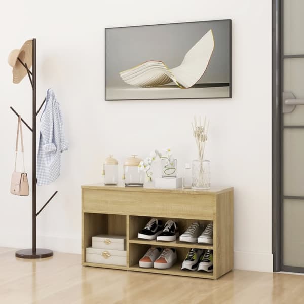 Kenkähyllyt & -telineet - Living Kenkien säilytyspenkki Sonoma-tammi 80x30x45 cm tekninen puu