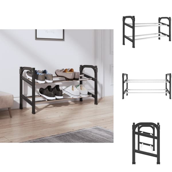 Skoopbevaring - Living justerbar skoreol med 2 hylder 119x24x37 cm