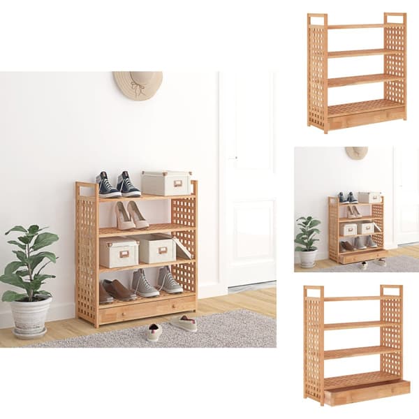 Kenkähyllyt & -telineet - Living Kenkätelineet laatikolla 70x27x81 cm täysi pähkinäpuu