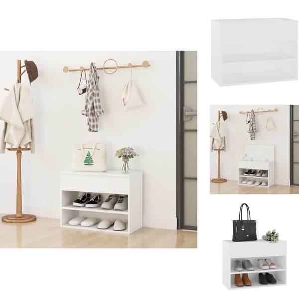 Skoställ & skohyllor - Living Skobänk vit 60x30x45 cm spånskiva
