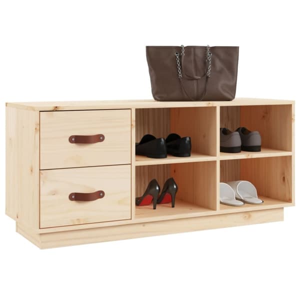 Skoopbevaring - Living skobænk 100x34x45 cm massivt fyrretræ
